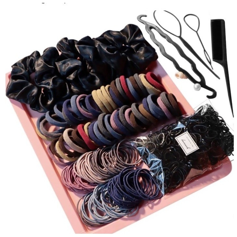 755PCS Hair Accessories for Woman Set Seamless Ponytail Holders Scrunchies NEW